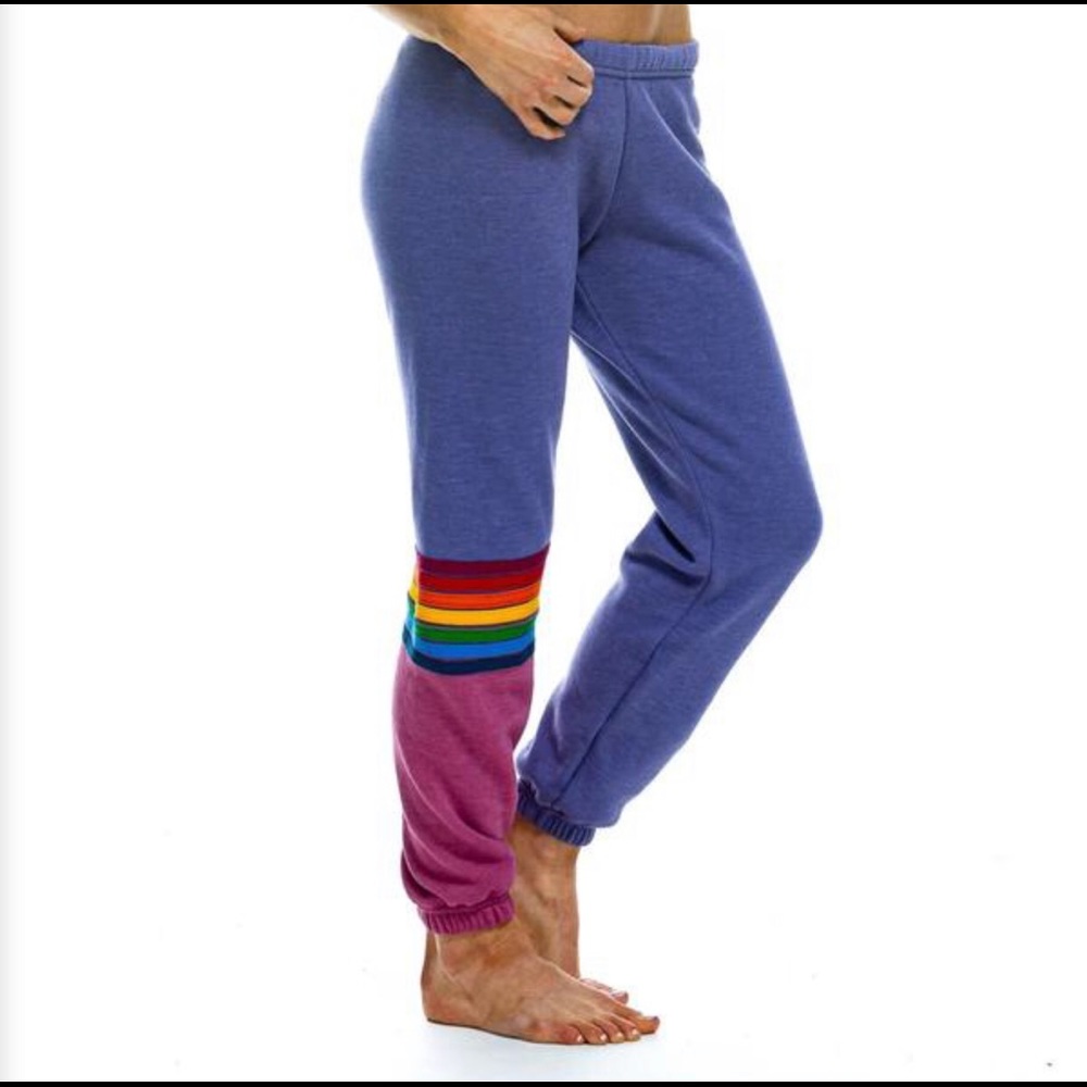 Aviator Nation Rainbow Purple Sweatpants